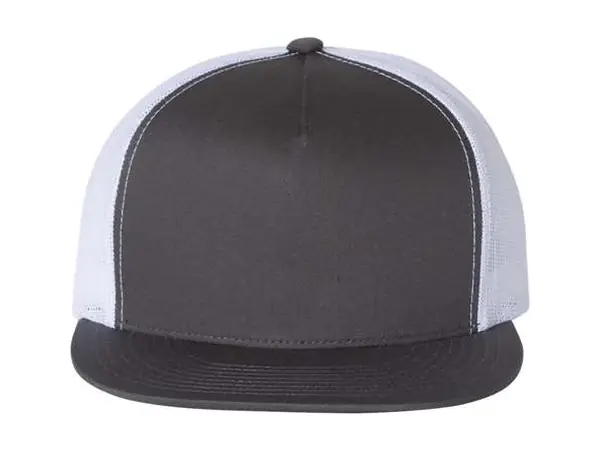 Yupoong 6006 5-panel trucker, Charcoal/White