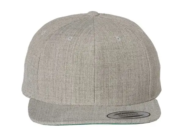 Yupoong 6089M flat-bill snapback, Heather Grey